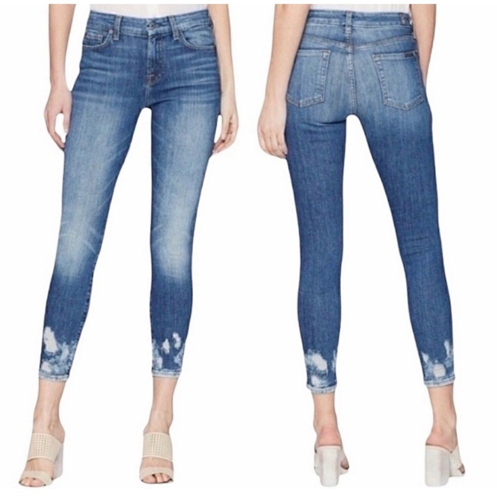 7 For All Mankind Bleach & Distressed " The Ankle Skinny" Size 27